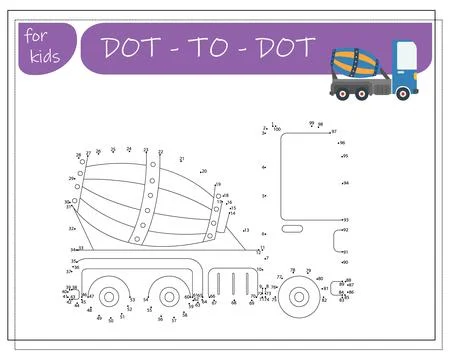 A game with numbers, an educational game from point to point for children, .. Stock Illustration