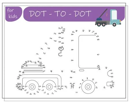 A game with numbers, an educational game from point to point for children, .. Stock Illustration