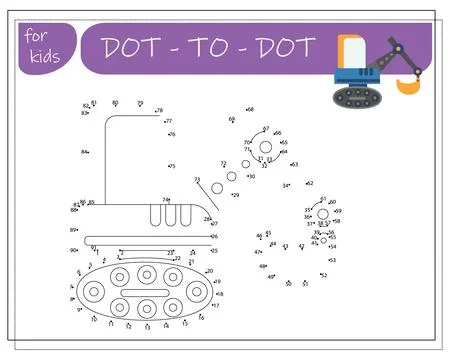 A game with numbers, an educational game from point to point for children, .. Stock Illustration