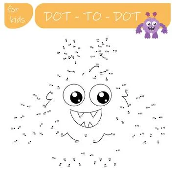 A game with numbers, a point-to-point educational game for children, cartoo.. Stock Illustration