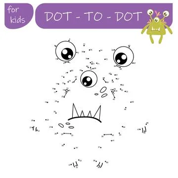 A game with numbers, a point-to-point educational game for children, cartoo.. Stock Illustration