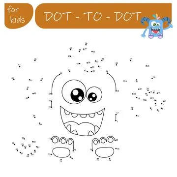 A game with numbers, a point-to-point educational game for children, cartoo.. Stock Illustration