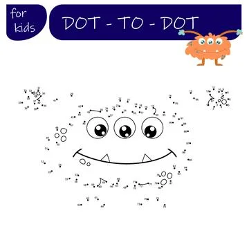 A game with numbers, a point-to-point educational game for children, cartoo.. Stock Illustration