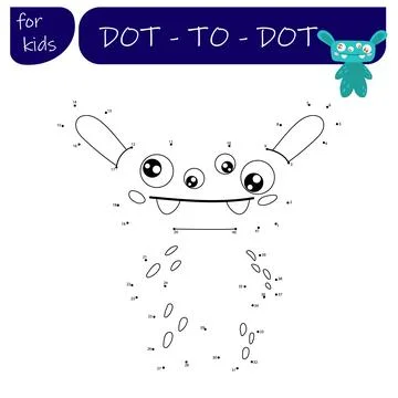 A game with numbers, a point-to-point educational game for children, cartoo.. Stock Illustration