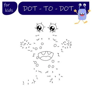 A game with numbers, a point-to-point educational game for children, cartoo.. Stock Illustration