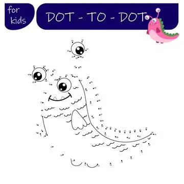 A game with numbers, a point-to-point educational game for children, cartoo.. Stock Illustration