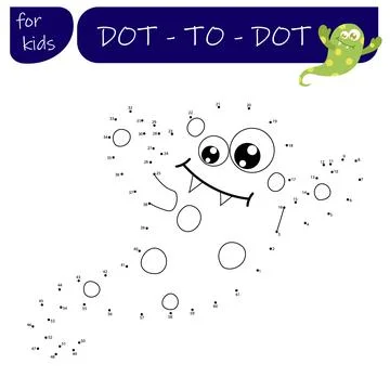 A game with numbers, a point-to-point educational game for children, cartoo.. Stock Illustration