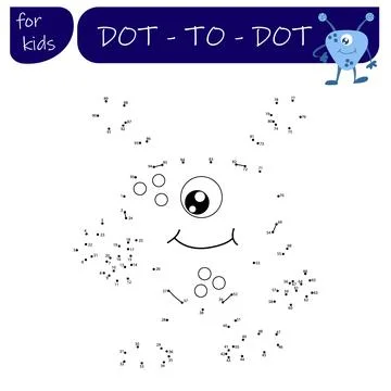 A game with numbers, a point-to-point educational game for children, cartoo.. Stock Illustration