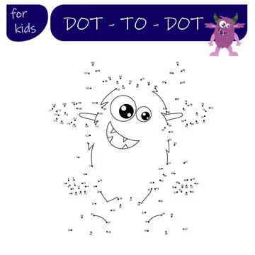 A game with numbers, a point-to-point educational game for children, cartoo.. Stock Illustration