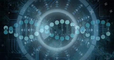 Game opening starting central HUD scanning glow disc band revealing silhouettes Stock Footage 330188509