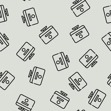 Game operating system line vector seamless pattern Illustrazione stock