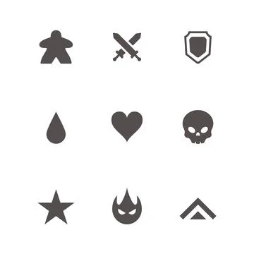 Game or board game design icon set collection. Stock Illustration