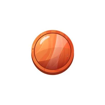 Game or website circle push button realistic vector illustration isolated. Stock Illustration