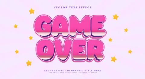 Game Over 3D Editable text effect Template Stock Illustration
