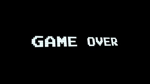 Game Over 3D Spin down Arcade end game screen - Motion Graphic with Sound Stock Footage 45833601