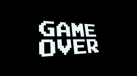 Game Over - 3D Stacked Spin down Arcade end game screen - Motion Graphic + Sound Stock Footage 45768731