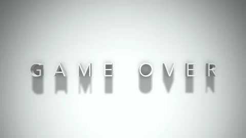 Game over 3D title animation with shadows on a white background Vídeo Stock 297511137