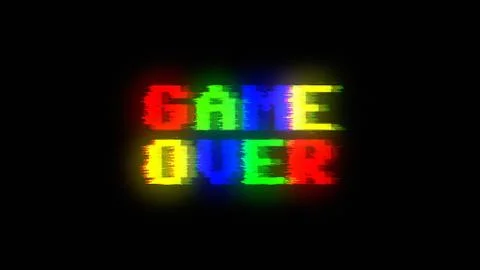 Game over 8-bit carousel glitch low Stock Illustration