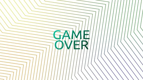 Game over on an abstract animated background. Game over on an animated Vídeos de archivo 196800948
