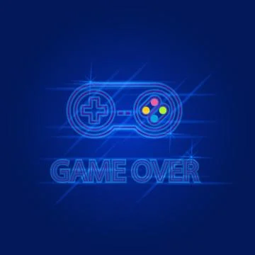 Game over abstract technology interface banner template Stock Illustration