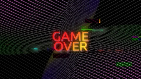 Game over on an animated background. Game over on an abstract animated backgroun Stock-Footage 152157794