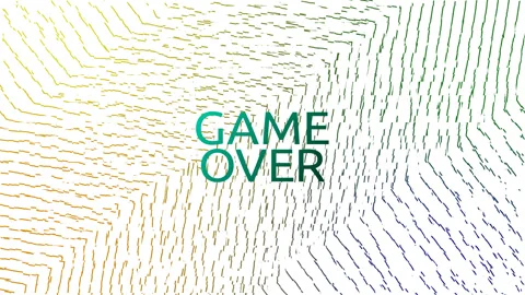 Game over on an animated background. Game over on an abstract animated Stock Footage 196801333