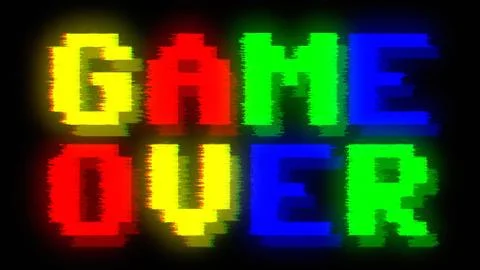 Game over big 8-bit carousel glitch Stock Illustration