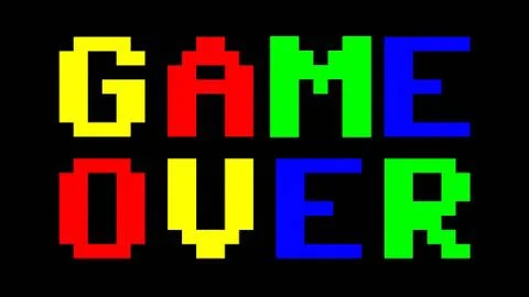 Game over big 8-bit carousel plain Stock Illustration