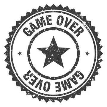 Game over black grunge round stamp. game over stamp Ilustração Stock