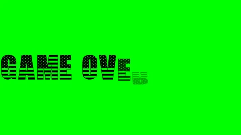GAME OVER" Black Text Animation on Green Screen Stock Footage 320977723
