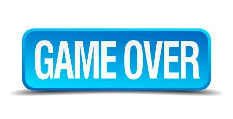 Game over blue 3d realistic square isolated button Illustrazione stock