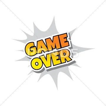 Game Over - Comic Speech Bubble Cartoon Game Assets Stock Illustration