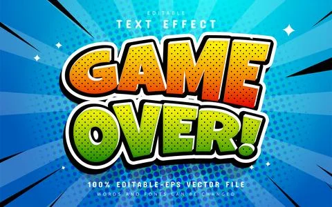 Game over comic style text effect Stock Illustration