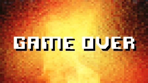 Game over computer fire intermittent Stock Footage 90866270