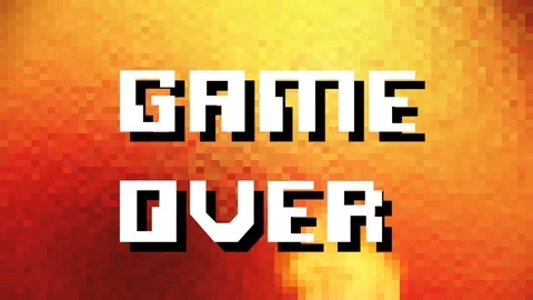 Game over computer fire still Stock Footage 90824443