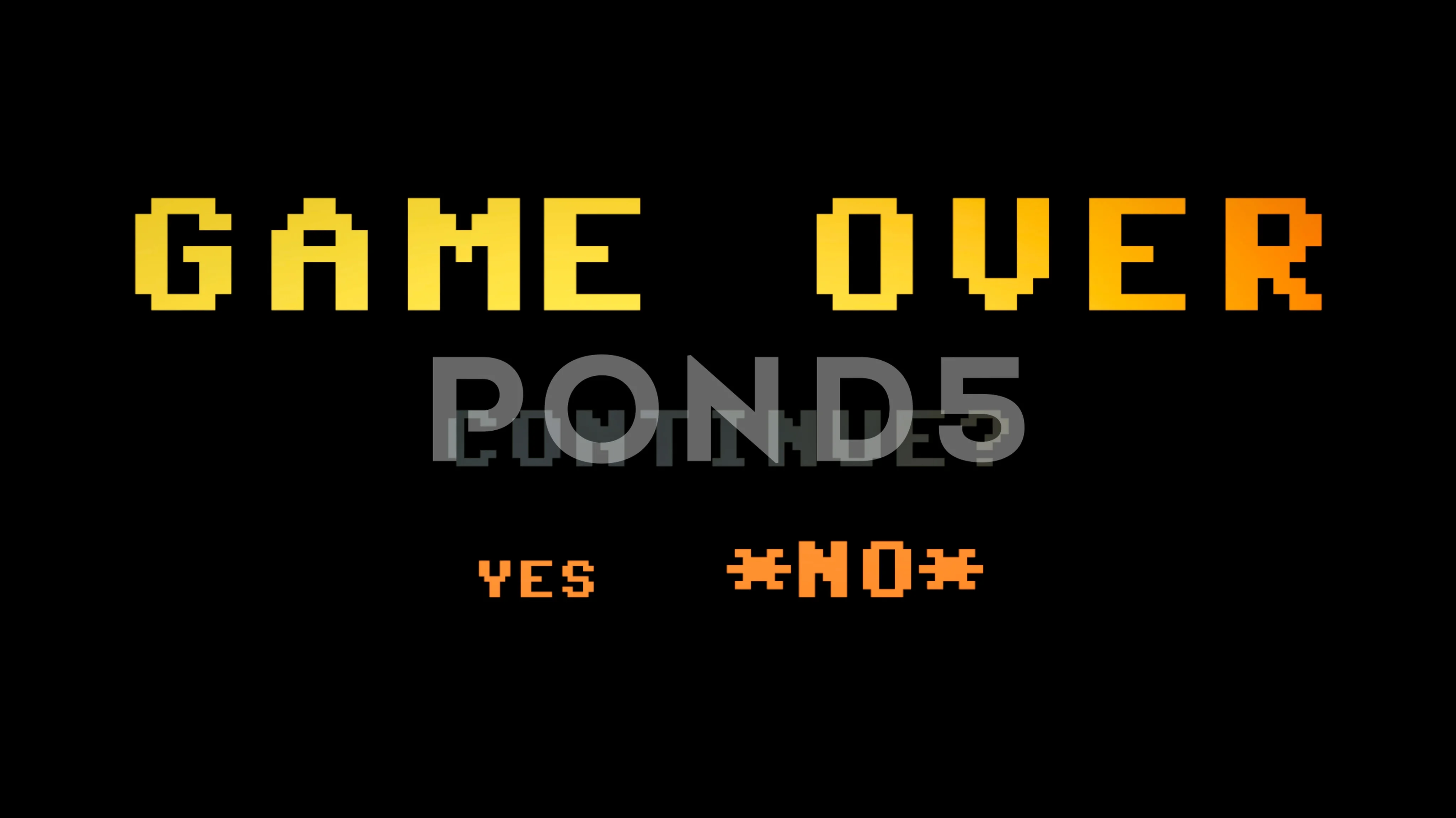 Game over continue yes no 8bit 4k