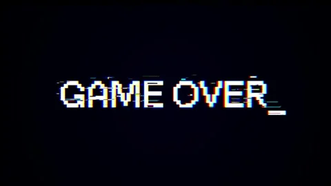 Game Over Digital Glitch Text Animation with RGB Split Effect Stock Footage 320149247