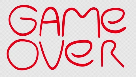 Game over doodle animation on a black screen. Stock video of the end of the game Stock Footage 252018688