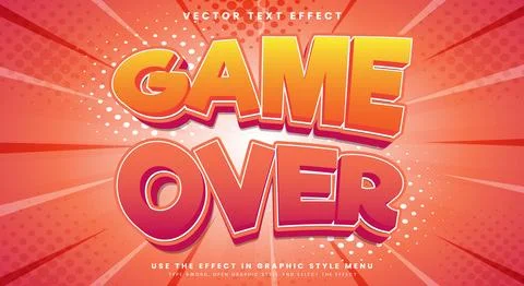 Game Over editable text effect template Stock Illustration