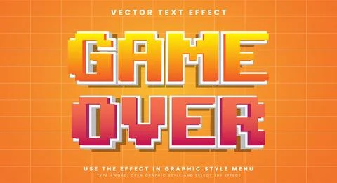 Game Over editable text effect template Ilustração Stock