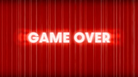 Game Over, flickering letters. Stock Footage 284222895