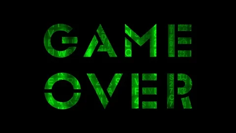 Game over glas matrix rain Stock Footage 81149633