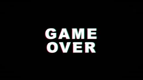 Game Over Glitch Animation 4K Digital Error Gaming Screen Stock Footage 337177418