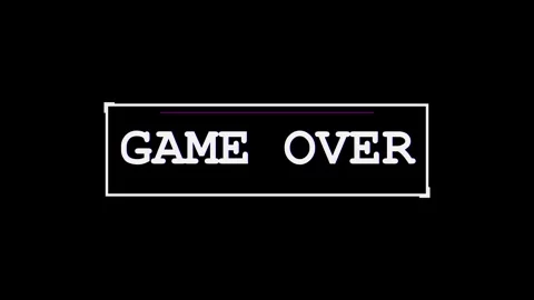 Game Over glitch digital distortion effect for gaming content Stock Footage 345654145