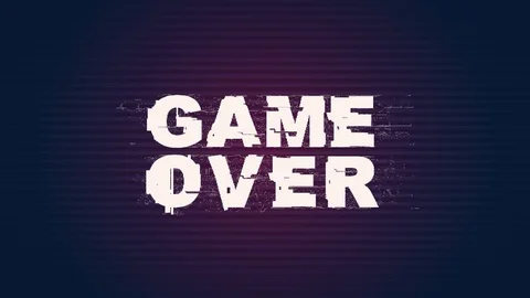 Game over with glitch effect. Colorful interference in VHS. Animation noise with Stock-Footage 126368595