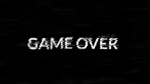 Game over glitch a glitching game over screen visualizes digital decay.Game.. Stock Footage 313387880