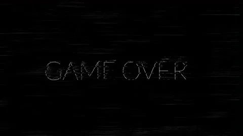 Game over glitch a glitching game over screen displaying digital chaos. Stock Footage 313387892
