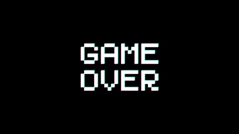 Game Over glitch Pixelated text with chromatic aberration glitch effect Stock Footage 340253145