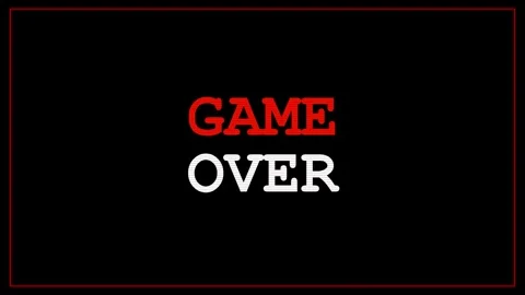 Game Over glitch - Retro gaming end screen with digital noise and distortion Stock Footage 345654138