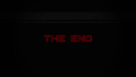 Game Over glitch. Retro glitch THE END text on black screen background Stock Footage 340252301